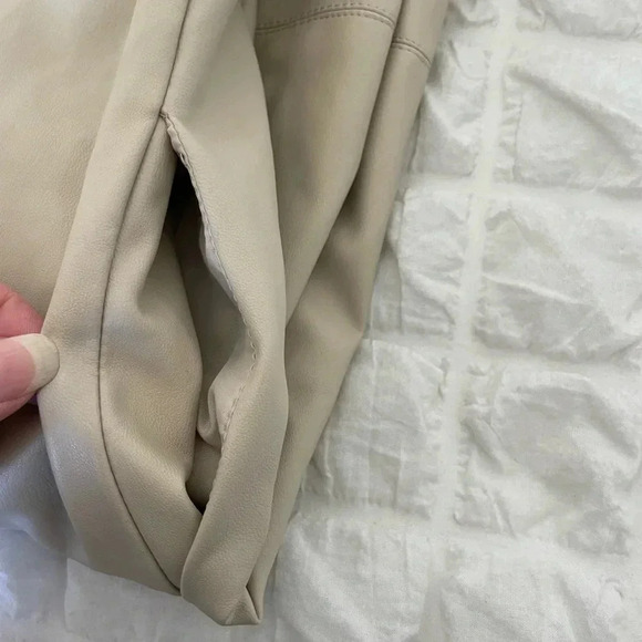 Zara beige faux leather long open coat - Picture 10 of 10